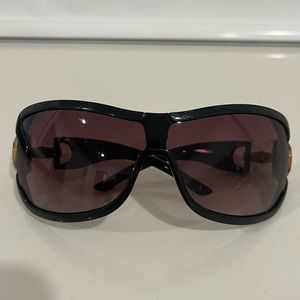 Authentic Gucci sunglasses, wood horsebit side detailing